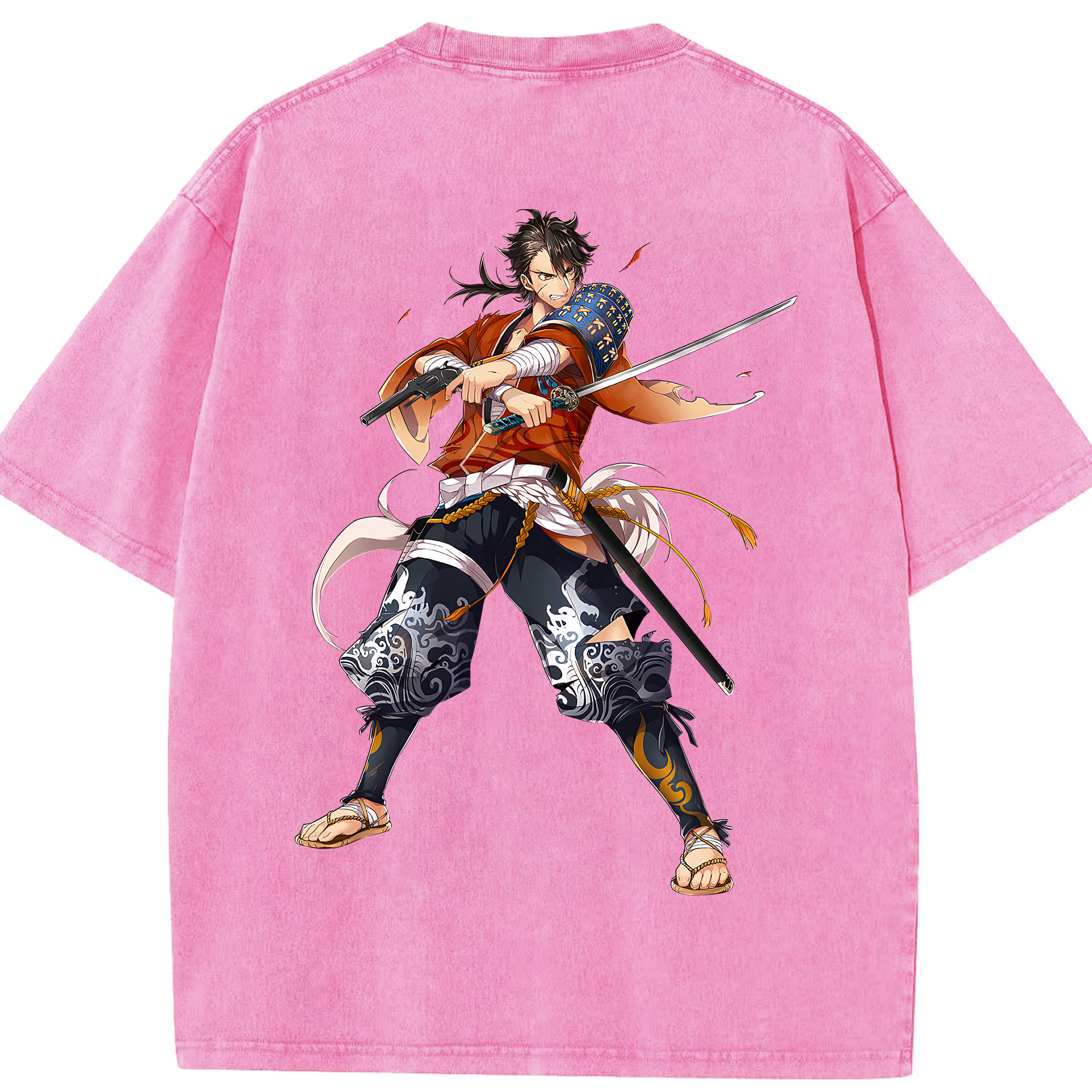 （画像用） 刀剣乱舞 Touken Ranbu 綿100% ヴィンテージ風 半袖Tシャツ（背面プリント）
